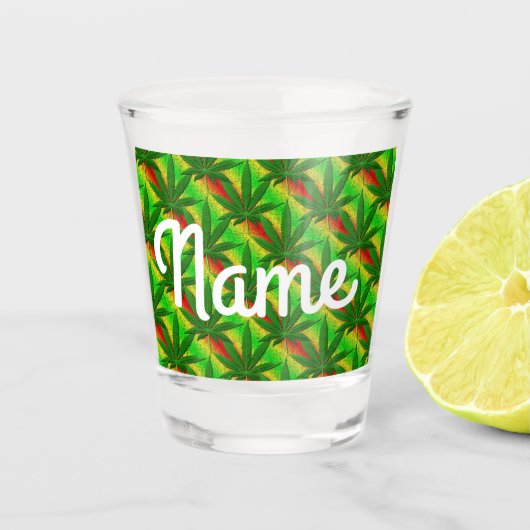 Groene onkruidverdelger shot glas (Voorkant)