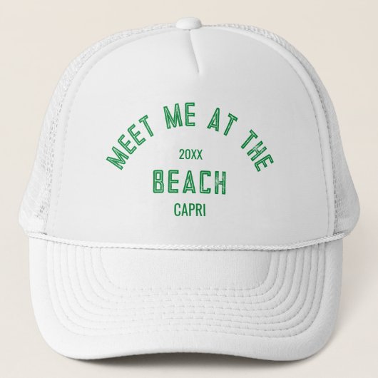 Groene Ontmoet Me Bij Het Strand Persoonlijk  Trucker Pet (Voorkant)
