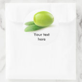Groene ontpitte olijf ronde sticker (Tas)