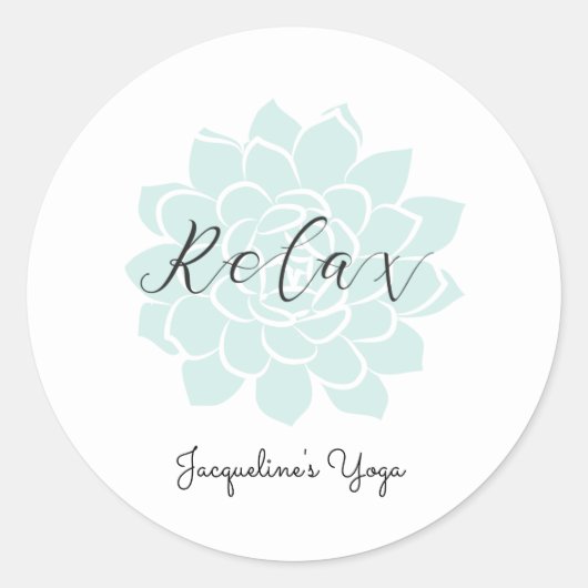 Groene Ontspanning Yoga Quote Wit Ronde Sticker (Voorkant)