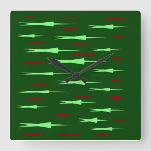 GROENE ONTWORPEN WALL HANGING DECOR VIERKANTE KLOK