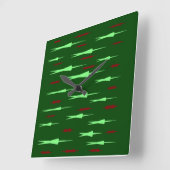 GROENE ONTWORPEN WALL HANGING DECOR VIERKANTE KLOK (Hoek)