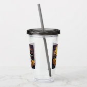 Groene Oog Halloween Heks op Jack-O-Lantern's Acryl Drinkbeker (Links)