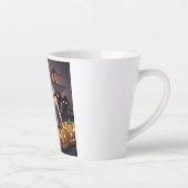 Groene Oog Halloween Heks op Jack-O-Lantern's Latte Mok (Rechts)