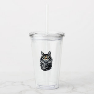 Groene Oog Kat Acryl Drinkbeker