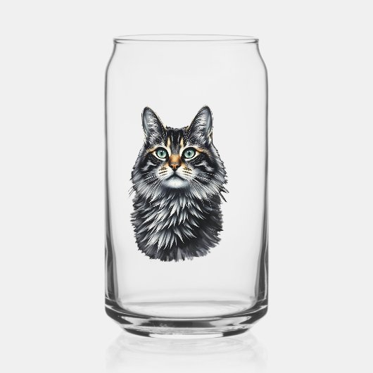 Groene Oog Kat  Blikvorm Glas (Voorkant)