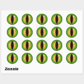 Groene oog van een draak ronde sticker (Vel)