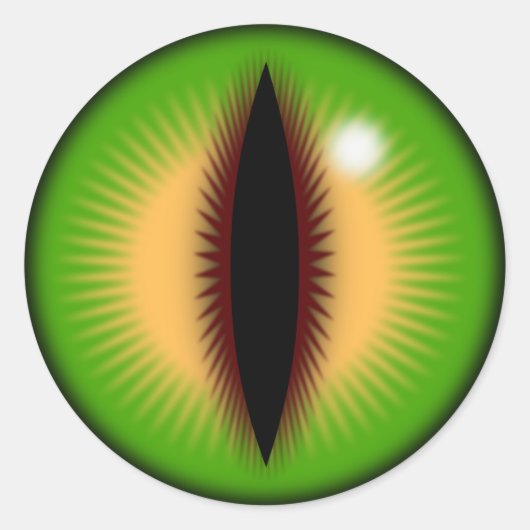 Groene oog van een draak ronde sticker (Voorkant)