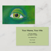 Groene oogdinosauruskikker met hagedis visitekaartje (Voorkant / Achterkant)