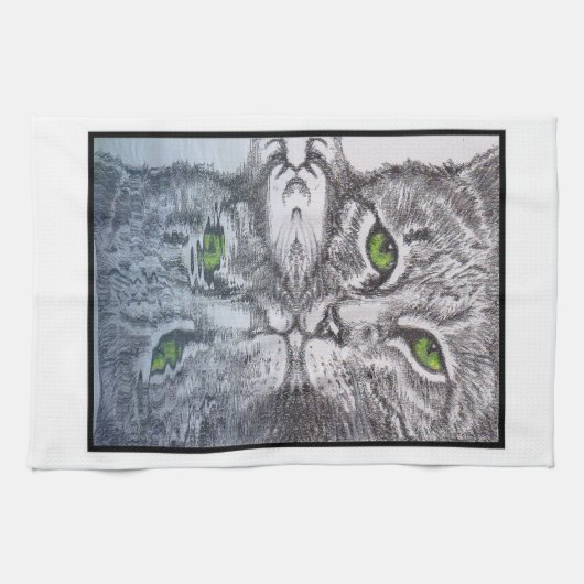 Groene oogkatten theedoek (Horizontaal)