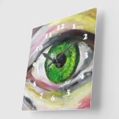 Groene Oogkunst Vierkante Klok (Hoek)
