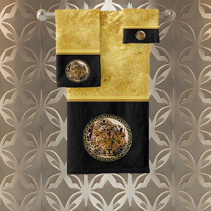 Groene oogluipaard met gepotte folie voor huidgoud bad handdoek