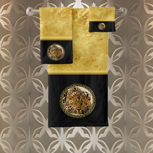 Groene oogluipaard met gepotte folie voor huidgoud bad handdoek