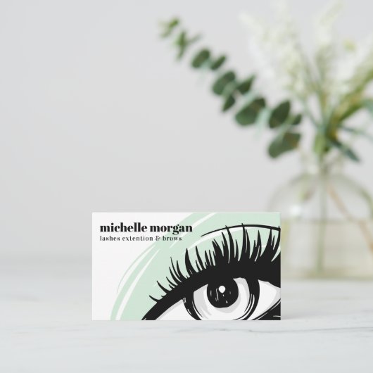 Groene oogoogschaduw Eyelash Brows professional Visitekaartje (Staand voorkant)