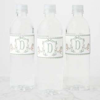 Groene ooievaar Baby shower waterflesetiketten Waterfles Etiket