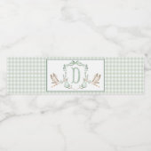 Groene ooievaar Baby shower waterflesetiketten Waterfles Etiket (Enkel label)