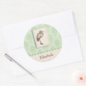 Groene ooievaar sticker (Envelop)