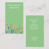 Groene oorbel kaarten met wilde bloemen visitekaartje (Voorkant / Achterkant)