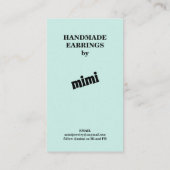 Groene Oorbellen Display  Visitekaartje (Achterkant)