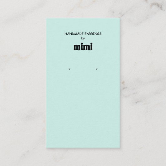 Groene Oorbellen Display  Visitekaartje (Voorkant)