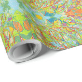 Groene Oost-Indische stijl met abstracte kunst Cadeaupapier (Rol Hoek)