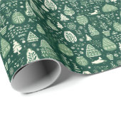Groene, op het toilet geïnspireerde bomen, vakanti cadeaupapier (Rol Hoek)