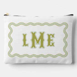 Groene op maat gemaakte Scalloped Monogram Etui