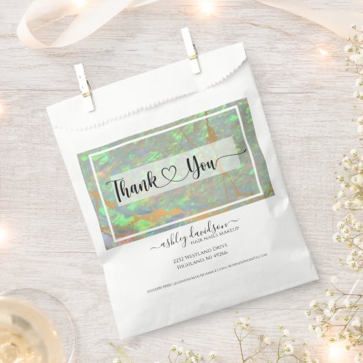 Groene Opal | Cadeauzakken | Papieren winkelzakken Bedankzakje (Geknipt)