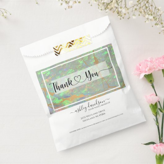 Groene Opal | Cadeauzakken | Papieren winkelzakken Bedankzakje (Gezegeld)