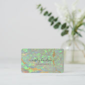 Groene Opal en Gold Modern Glam Visitekaartjes (Staand voorkant)