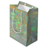 Groene Opal Shopping Gift Bags Medium Cadeauzakje (Voorkant Gekanteld)