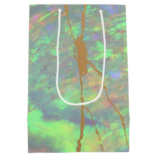 Groene Opal Shopping Gift Bags Medium Cadeauzakje (Achterkant)