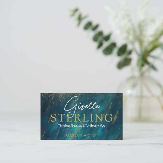 Groene Opal Steen QR Code Visitekaartje (Staand voorkant)