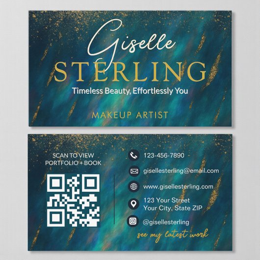 Groene Opal Steen QR Code Visitekaartje