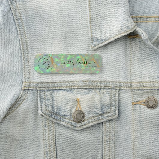 Groene Opal Zakelijk Logo Naamlabel Naamplaatje (In situ)