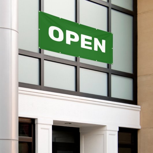 Groene OPEN Banner (Buitenkant Gebouw)