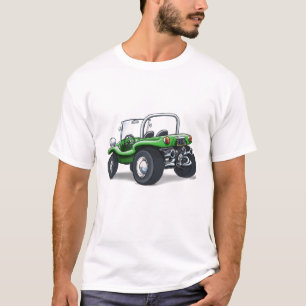 groene open bedekte strandbuggy t-shirt