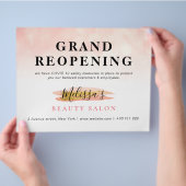 GROENE OPENING | trendy goudroze schoonheidssalon Flyer (Hand)
