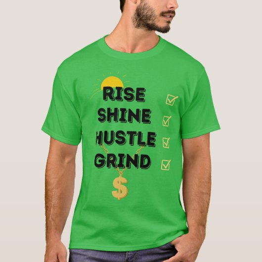 GROENE OPKOMST...GLANS...DRUKTE...GRIND MANNEN T-SHIRT (Voorkant)