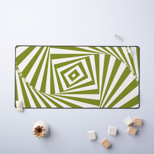 Groene Optical Illusion Desk Mat – Modern 3D (Kindertafel)