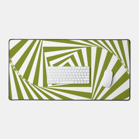 Groene Optical Illusion Desk Mat – Modern 3D (Keyboard & Muis)