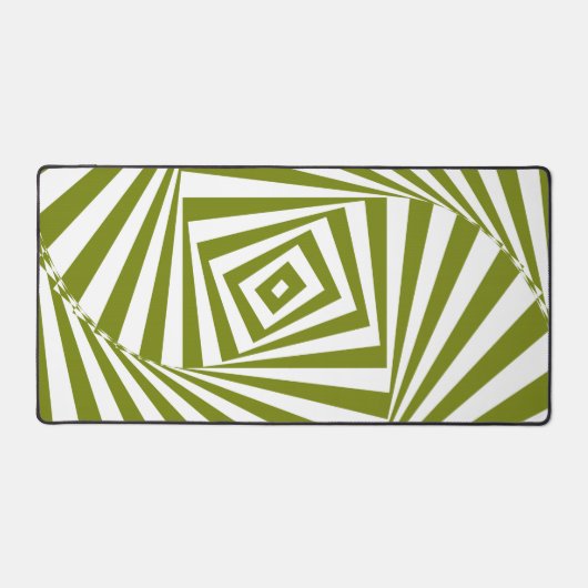 Groene Optical Illusion Desk Mat – Modern 3D (Voorkant)