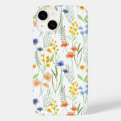 Groene Oranje Aquarel Wilde Bloem Case-Mate iPhone Case (Achterkant)
