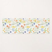 Groene Oranje Aquarel Wilde Bloem Yogamat (Voorkant (horizontaal))