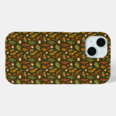 Groene & Oranje Bladpatroon iPhone Case (Achterkant (horizontaal))