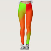 Groene Oranje en Rode Golven Leggings (Voorkant)