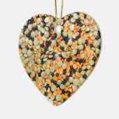 Groene, Oranje en zwarte linzen Keramisch Ornament (Links)