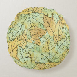 GROENE & ORANJE HERFSTBLADEREN ROND KUSSEN