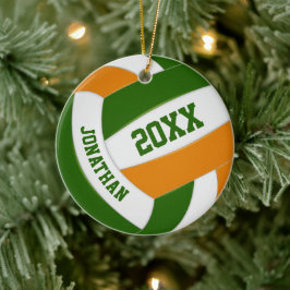 groene oranje jongens volleybalplokleuren keramisch ornament