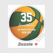 Groene oranje kinder basketbalteamcadeaus sticker (Vel)